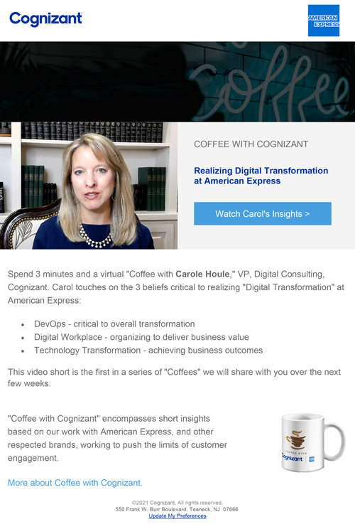 Coffee with Cognizant and American Express - Email